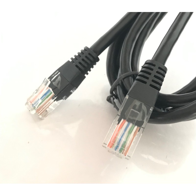 3 pièces. - Câble réseau Cat.5e UTP Rj45 / Rj45 8 broches 3mt couleur noire