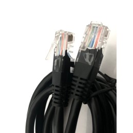 5 pièces. - Câble réseau Cat.5e UTP Rj45 / Rj45 8 broches 3mt couleur noire