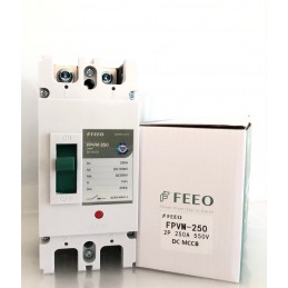 FEEO Interrupteur MCCB Solar DC Magnet thermique Continuous Current 250A 550V 2 pôles