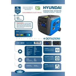 Generatore Hyunday ad inverter a benzina 3750i (cod. 65151) 3.0Kw