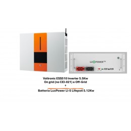 Voltronic ESS510 Inverter 5.5Kw On grid (no CEI-021) e Off-Grid + Batteria LuxPower LI-5 Lifepo4 5.12Kw