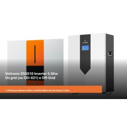 Voltronic ESS510 Inverter 5.5Kw On grid (no CEI-021) e Off-Grid + UFO Power Batteria WALL LifePO4 200ah 48 volt 9.6kw